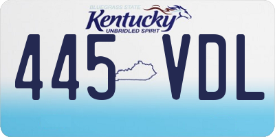 KY license plate 445VDL