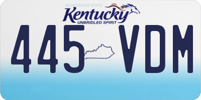 KY license plate 445VDM