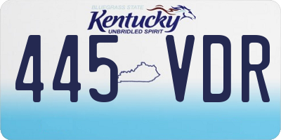 KY license plate 445VDR