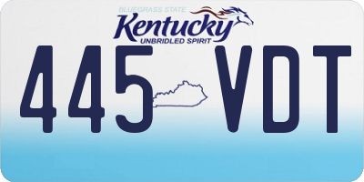 KY license plate 445VDT