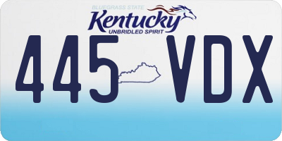 KY license plate 445VDX