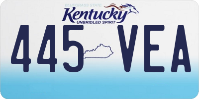 KY license plate 445VEA