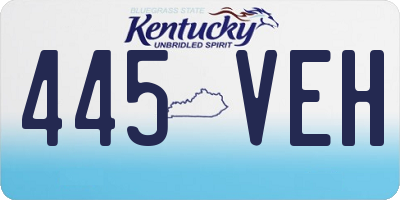 KY license plate 445VEH