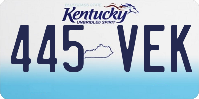 KY license plate 445VEK