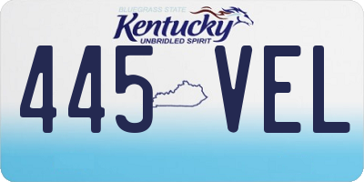 KY license plate 445VEL
