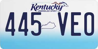 KY license plate 445VEO