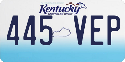 KY license plate 445VEP