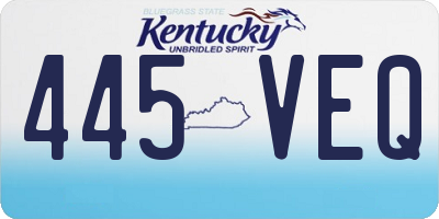 KY license plate 445VEQ