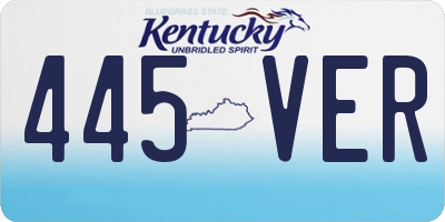 KY license plate 445VER