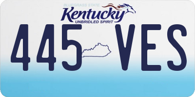 KY license plate 445VES