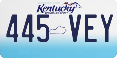 KY license plate 445VEY