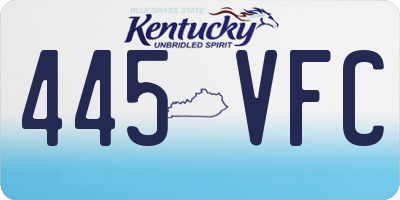 KY license plate 445VFC