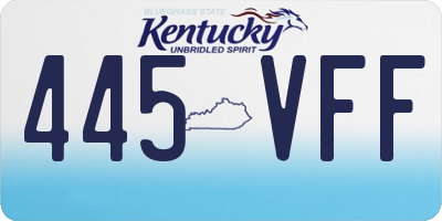 KY license plate 445VFF