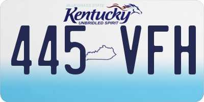 KY license plate 445VFH