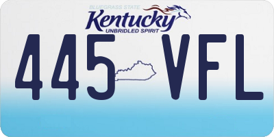 KY license plate 445VFL