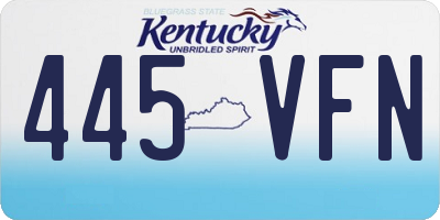 KY license plate 445VFN