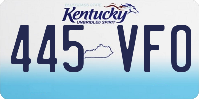 KY license plate 445VFO