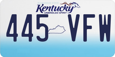 KY license plate 445VFW