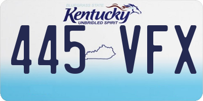 KY license plate 445VFX