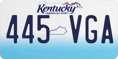 KY license plate 445VGA