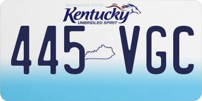 KY license plate 445VGC