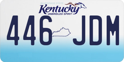 KY license plate 446JDM