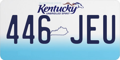 KY license plate 446JEU
