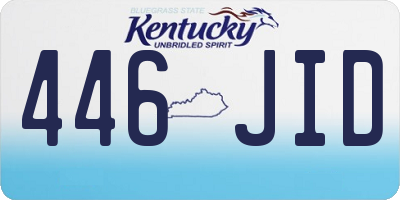 KY license plate 446JID