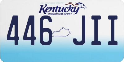 KY license plate 446JII