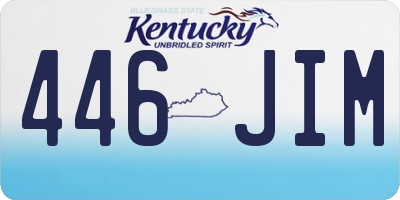 KY license plate 446JIM