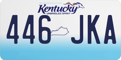 KY license plate 446JKA