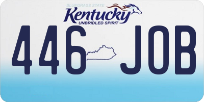 KY license plate 446JOB