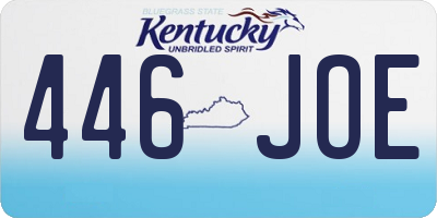 KY license plate 446JOE