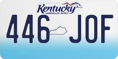 KY license plate 446JOF