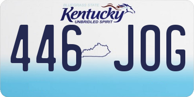 KY license plate 446JOG