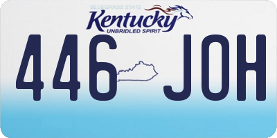 KY license plate 446JOH