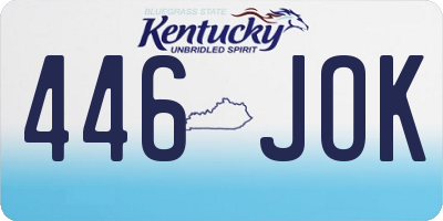 KY license plate 446JOK