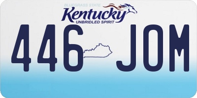 KY license plate 446JOM