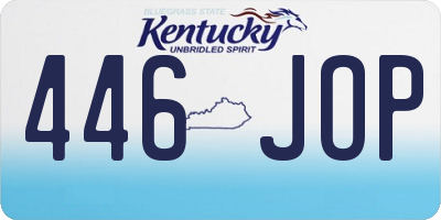 KY license plate 446JOP