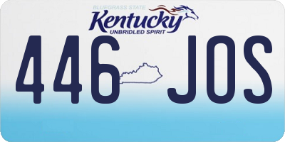 KY license plate 446JOS