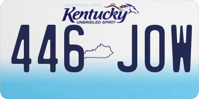 KY license plate 446JOW