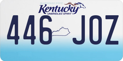 KY license plate 446JOZ