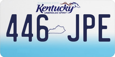 KY license plate 446JPE