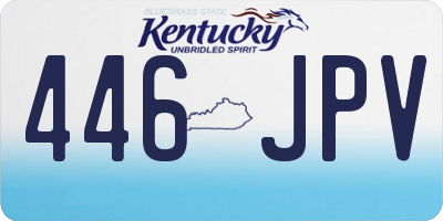 KY license plate 446JPV