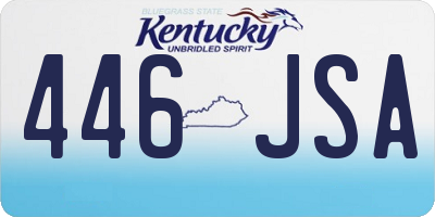 KY license plate 446JSA