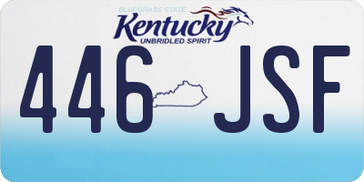 KY license plate 446JSF