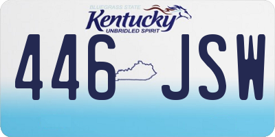 KY license plate 446JSW