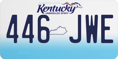 KY license plate 446JWE
