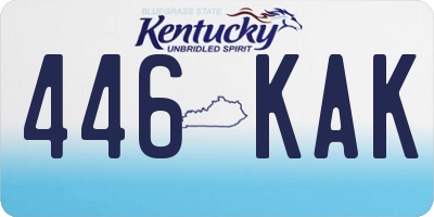 KY license plate 446KAK