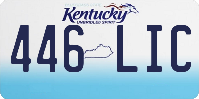 KY license plate 446LIC